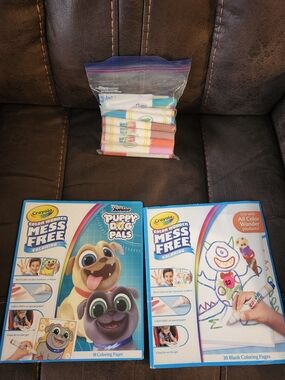 Crayola Mess Free Coloring Books - Blue Puppy Dog Pals & Blank Pages Set